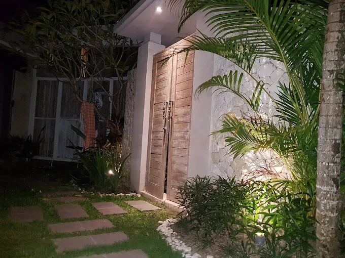 Lush garden area surrounding the villa